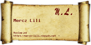 Mercz Lili névjegykártya